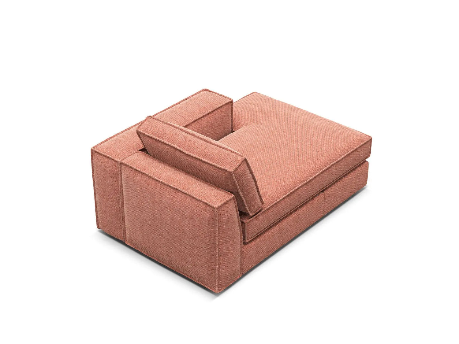 Pola Modulares 1-Sitzer Sofa Sitzelement, Rechte Seite, aus Strukturierter Stoff in Red (BABEL RED), 103x158 cm von Micadoni – Bild 4