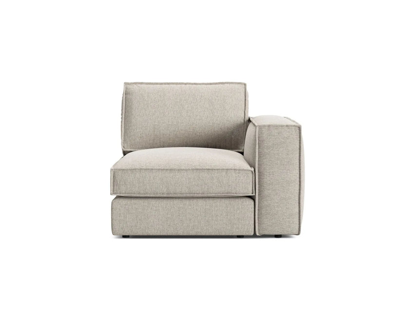 Pola Modulares 1-Sitzer Sofa Sitzelement, Rechte Seite, aus Strukturierter Stoff in Sand (BABEL SAND), 103x103 cm von Micadoni – Bild 1