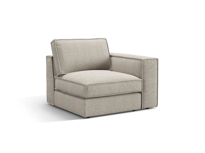 Pola Modulares 1-Sitzer Sofa Sitzelement, Rechte Seite, aus Strukturierter Stoff in Sand (BABEL SAND), 103x103 cm von Micadoni – Bild 3
