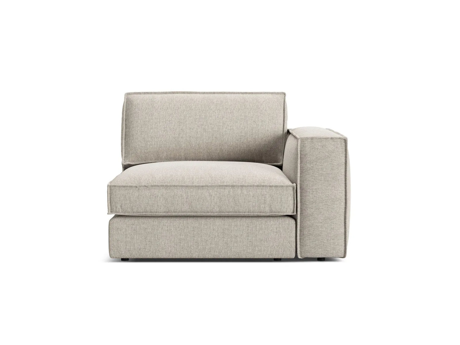 Pola Modulares 1-Sitzer Sofa Sitzelement, Rechte Seite, aus Strukturierter Stoff in Sand (BABEL SAND), 103x118 cm von Micadoni – Bild 1