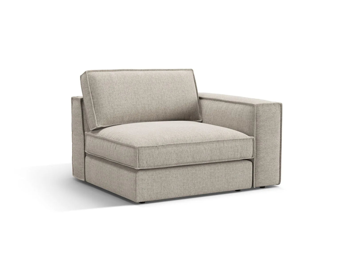 Pola Modulares 1-Sitzer Sofa Sitzelement, Rechte Seite, aus Strukturierter Stoff in Sand (BABEL SAND), 103x118 cm von Micadoni – Bild 3