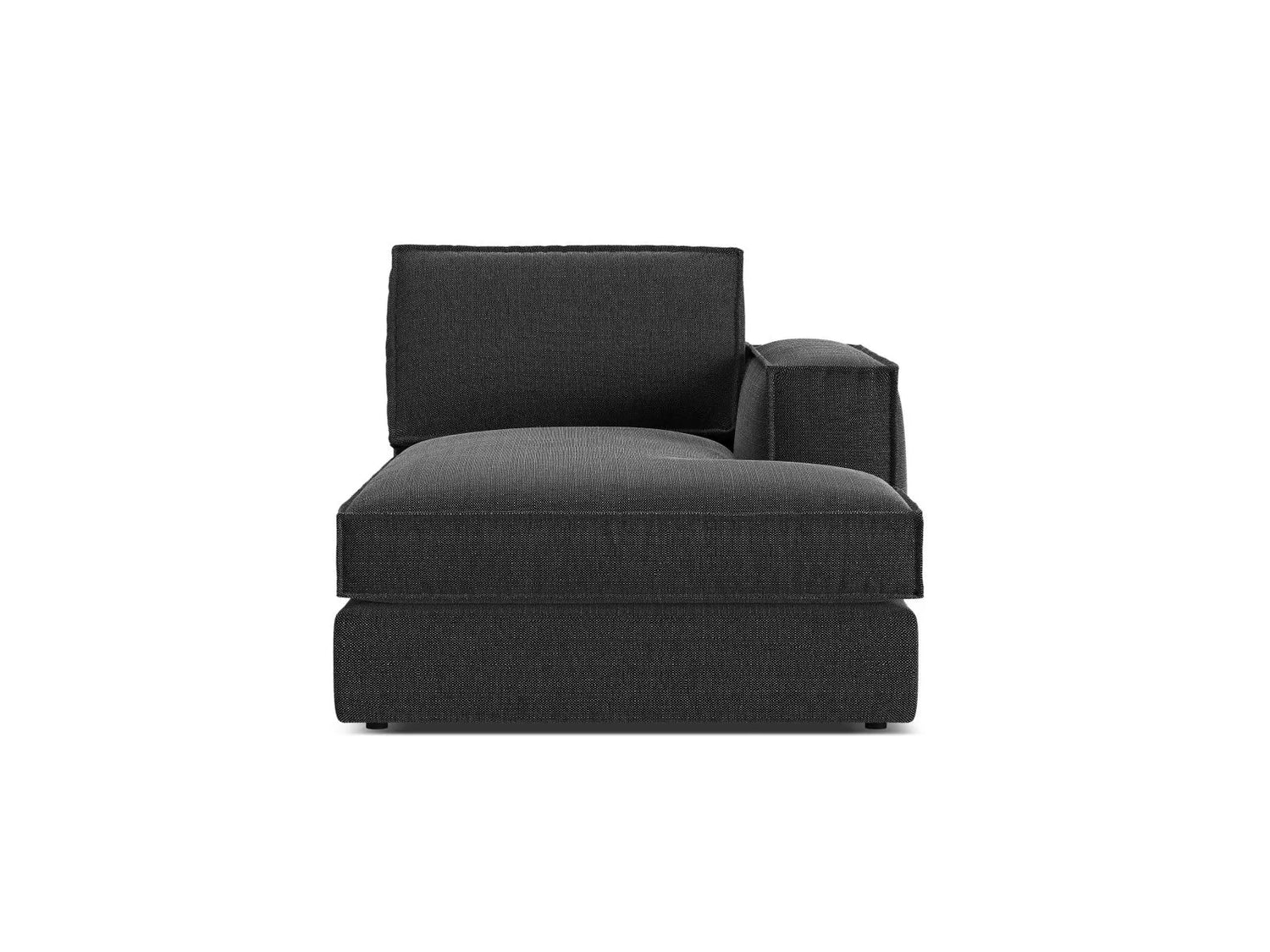 Pola Modulares 1-Sitzer Sofa Sitzelement, Rechte Seite, aus Strukturierter Stoff in Schwarz (BABEL BLACK), 103x158 cm von Micadoni – Bild 1