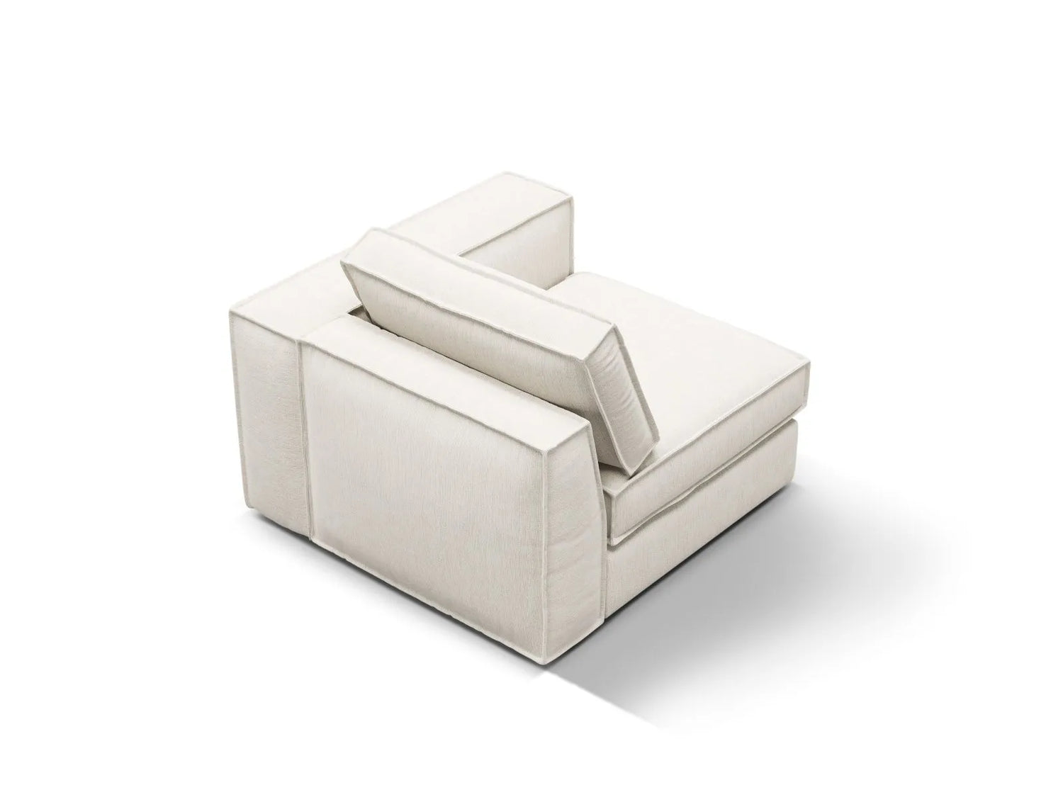Pola Modulares 1-Sitzer Sofa Sitzelement, Rechte Seite, aus Strukturierter Stoff in Weiß (BABEL WHITE), 103x103 cm von Micadoni – Bild 4