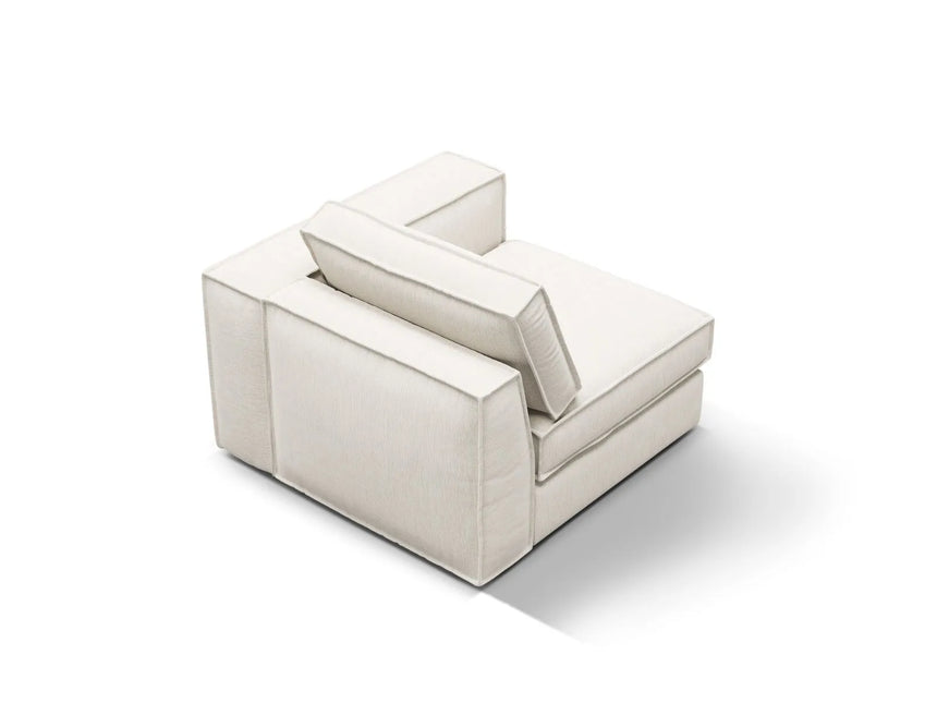 Pola Modulares 1-Sitzer Sofa Sitzelement, Rechte Seite, aus Strukturierter Stoff in Weiß (BABEL WHITE), 103x103 cm von Micadoni – Bild 4