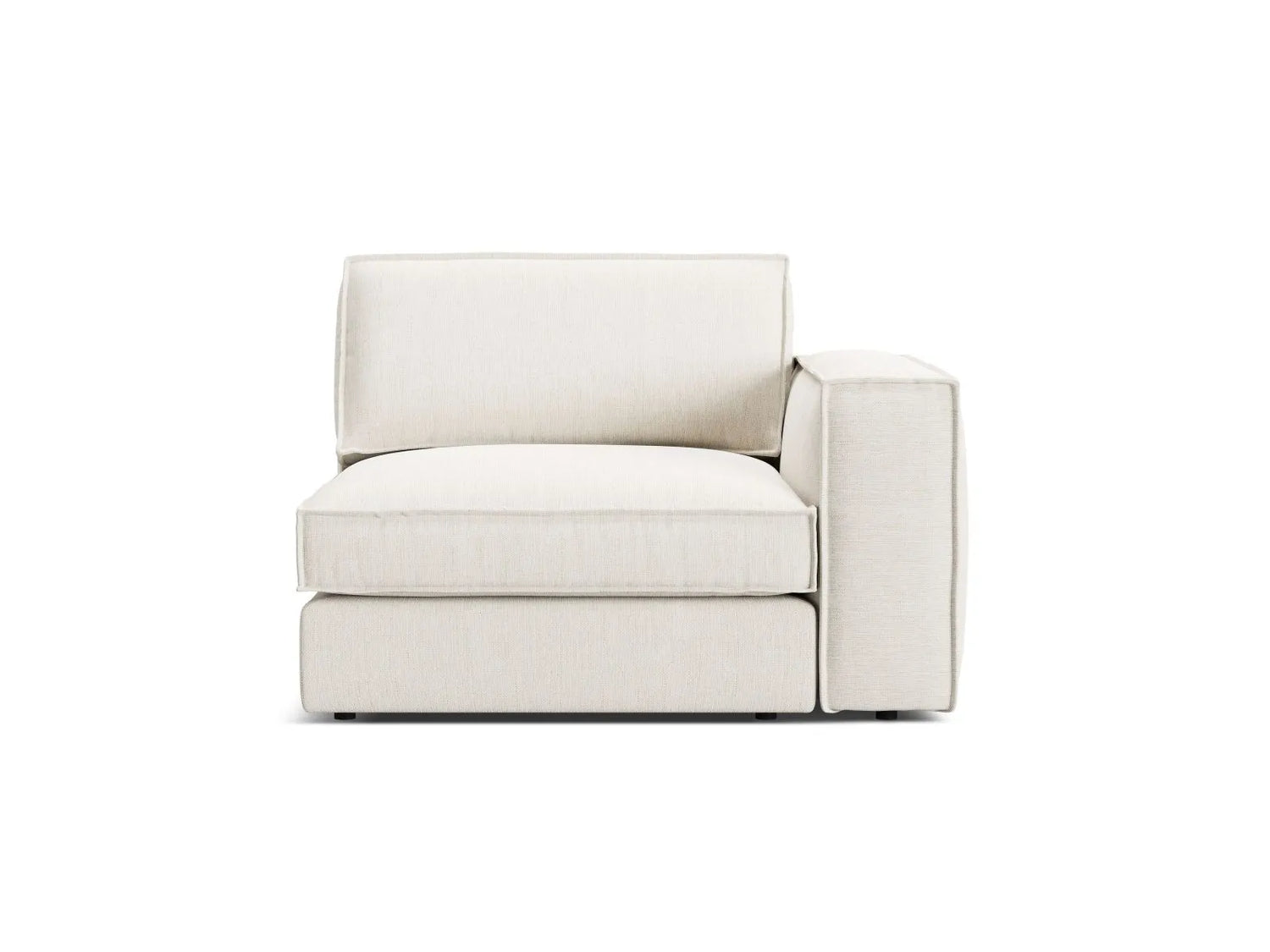 Pola Modulares 1-Sitzer Sofa Sitzelement, Rechte Seite, aus Strukturierter Stoff in Weiß (BABEL WHITE), 103x118 cm von Micadoni – Bild 1