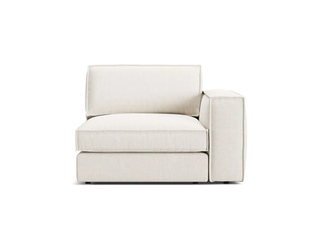 Pola Modulares 1-Sitzer Sofa Sitzelement, Rechte Seite, aus Strukturierter Stoff in Weiß (BABEL WHITE), 103x118 cm von Micadoni – Bild 1