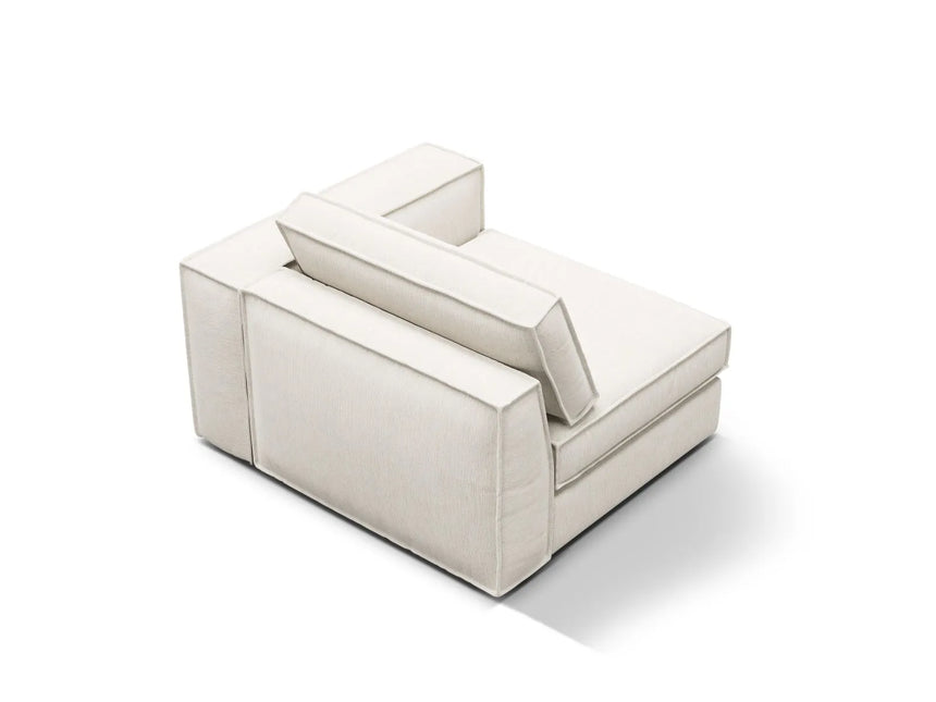 Pola Modulares 1-Sitzer Sofa Sitzelement, Rechte Seite, aus Strukturierter Stoff in Weiß (BABEL WHITE), 103x118 cm von Micadoni – Bild 4