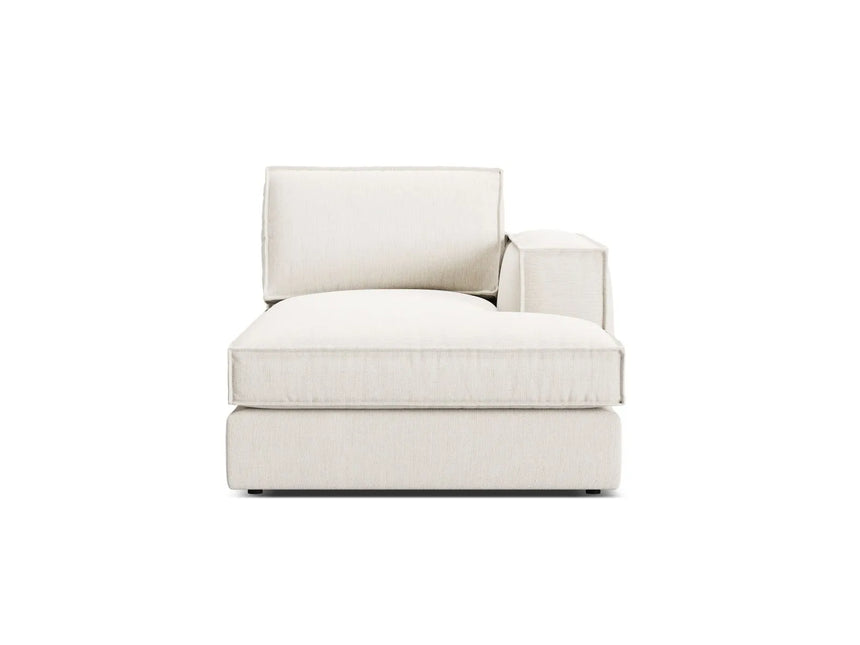 Pola Modulares 1-Sitzer Sofa Sitzelement, Rechte Seite, aus Strukturierter Stoff in Weiß (BABEL WHITE), 103x158 cm von Micadoni – Bild 1