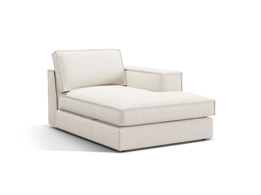 Pola Modulares 1-Sitzer Sofa Sitzelement, Rechte Seite, aus Strukturierter Stoff in Weiß (BABEL WHITE), 103x158 cm von Micadoni – Bild 3
