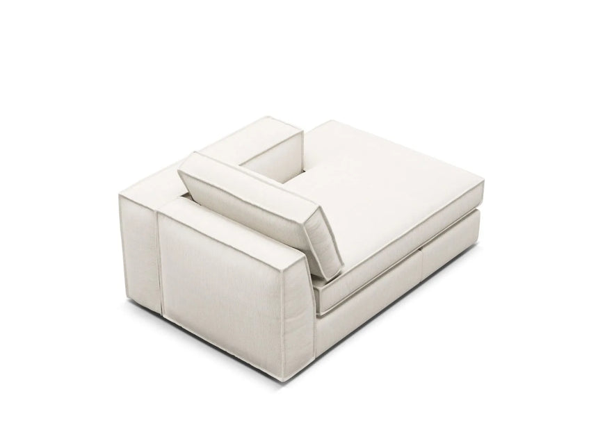 Pola Modulares 1-Sitzer Sofa Sitzelement, Rechte Seite, aus Strukturierter Stoff in Weiß (BABEL WHITE), 103x158 cm von Micadoni – Bild 4