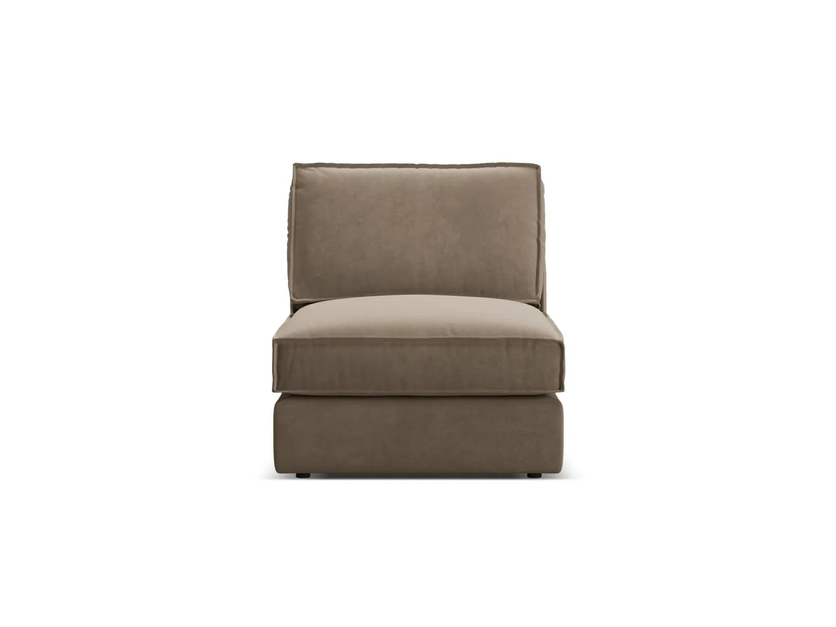 Pola Modulares 1-Sitzer Sofa aus Samt in Grau-Braun (Salvador 3), 80x103x88 cm von Micadoni – Bild 1