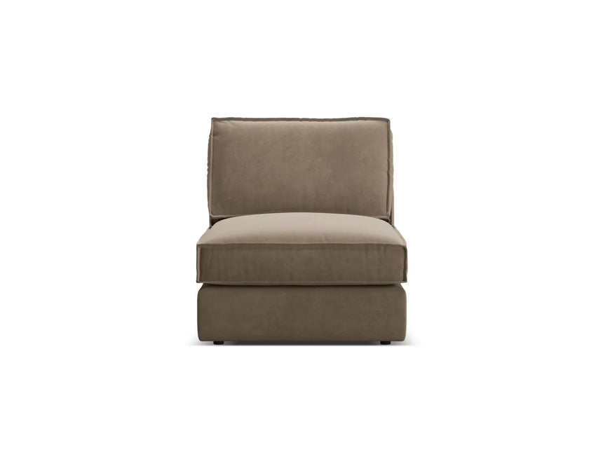 Pola Modulares 1-Sitzer Sofa aus Samt in Grau-Braun (Salvador 3), 80x103x88 cm von Micadoni – Bild 1