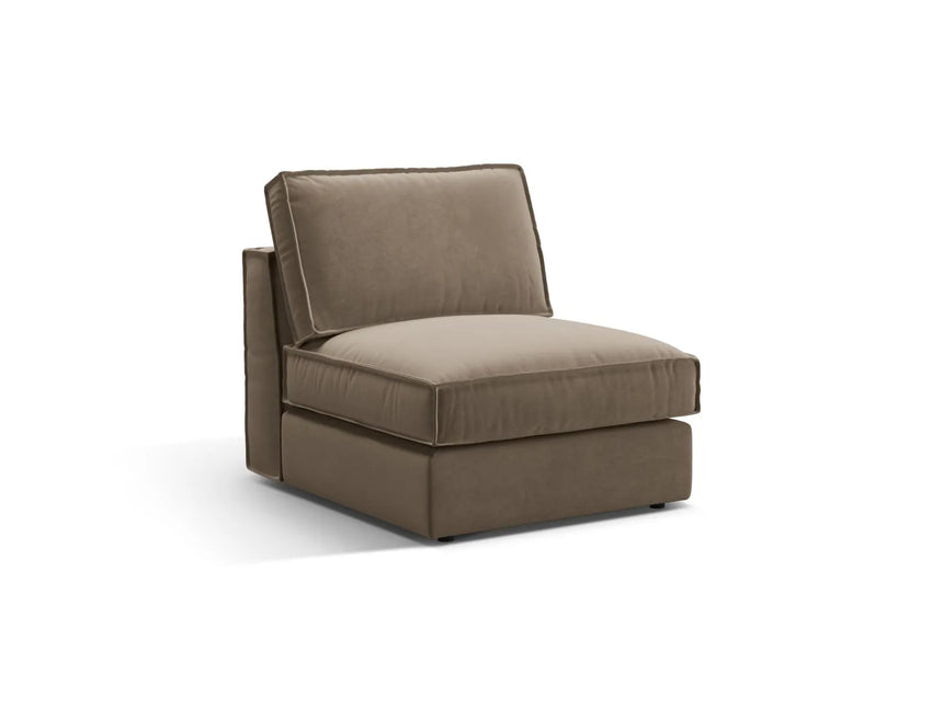 Pola Modulares 1-Sitzer Sofa aus Samt in Grau-Braun (Salvador 3), 80x103x88 cm von Micadoni – Bild 3