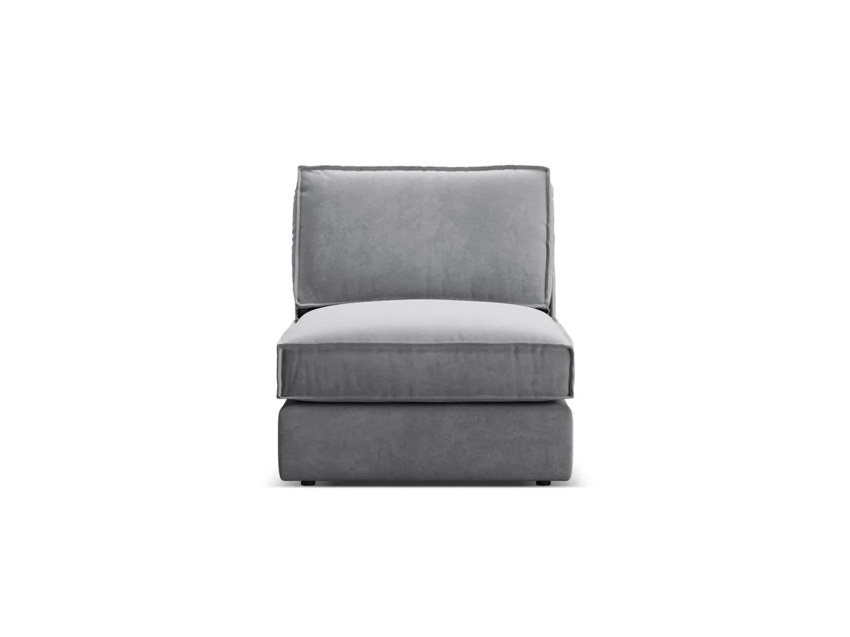 Pola Modulares 1-Sitzer Sofa aus Samt in Grau (Salvador 17), 80x103x88 cm von Micadoni – Bild 1