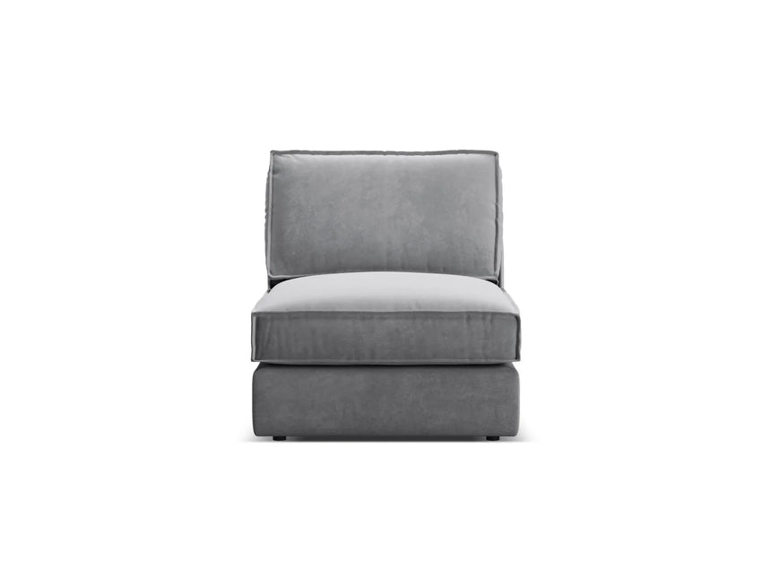 Pola Modulares 1-Sitzer Sofa aus Samt in Grau (Salvador 17), 80x103x88 cm von Micadoni – Bild 1