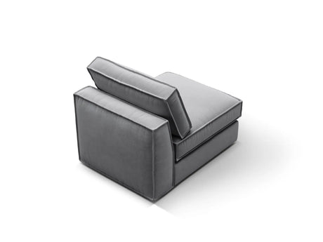 Pola Modulares 1-Sitzer Sofa aus Samt in Grau (Salvador 17), 80x103x88 cm von Micadoni – Bild 4