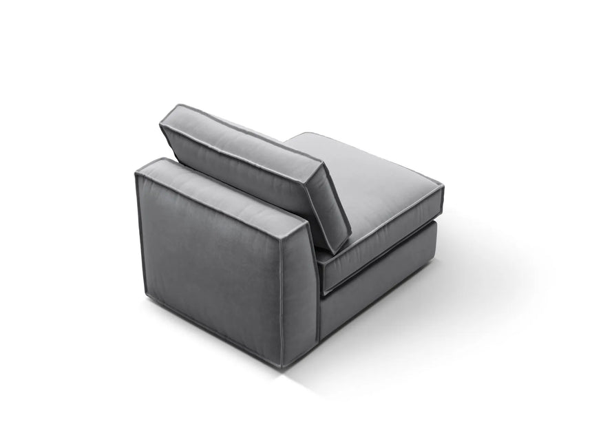 Pola Modulares 1-Sitzer Sofa aus Samt in Grau (Salvador 17), 80x103x88 cm von Micadoni – Bild 4