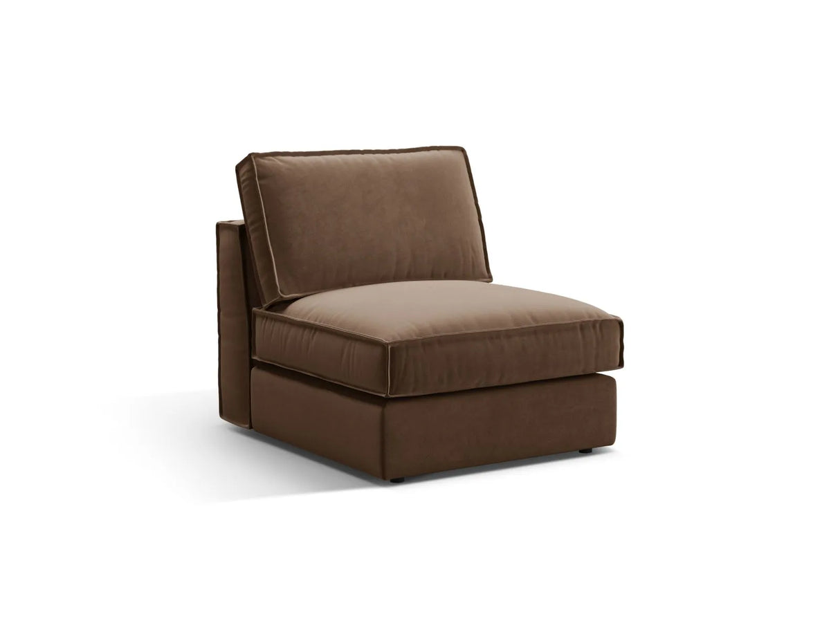Pola Modulares 1-Sitzer Sofa aus Samt in Schokolade (Salvador 4), 80x103x88 cm von Micadoni – Bild 3