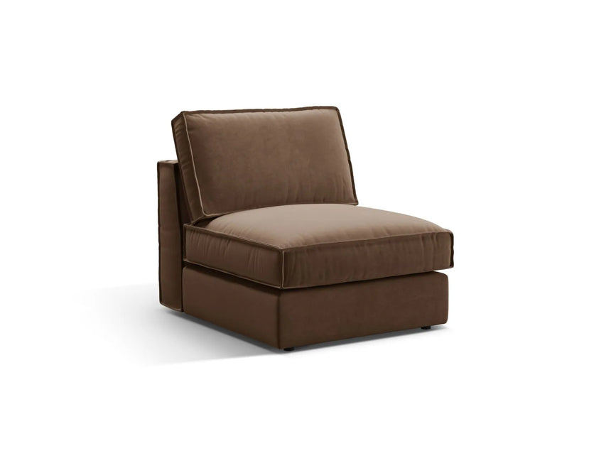 Pola Modulares 1-Sitzer Sofa aus Samt in Schokolade (Salvador 4), 80x103x88 cm von Micadoni – Bild 3