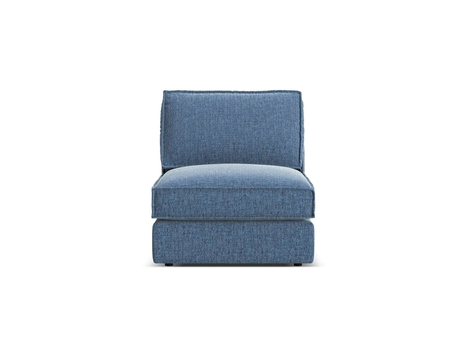 Pola Modulares 1-Sitzer Sofa aus Strukturierter Stoff in Dunkelblau (BABEL BLUE), 80x103x88 cm von Micadoni – Bild 1