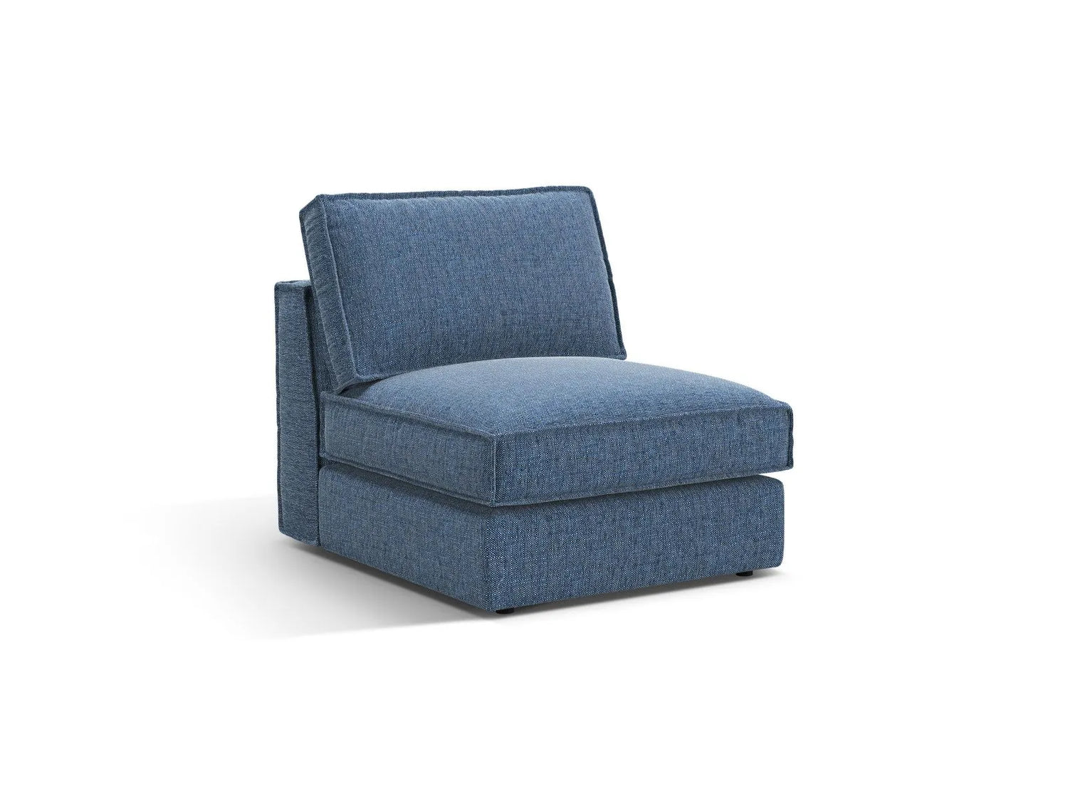 Pola Modulares 1-Sitzer Sofa aus Strukturierter Stoff in Dunkelblau (BABEL BLUE), 80x103x88 cm von Micadoni – Bild 3