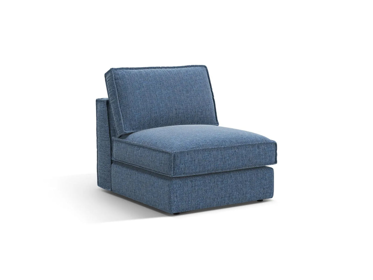 Pola Modulares 1-Sitzer Sofa aus Strukturierter Stoff in Dunkelblau (BABEL BLUE), 80x103x88 cm von Micadoni – Bild 3