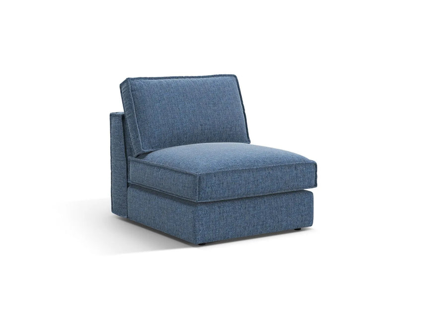 Pola Modulares 1-Sitzer Sofa aus Strukturierter Stoff in Dunkelblau (BABEL BLUE), 80x103x88 cm von Micadoni – Bild 3