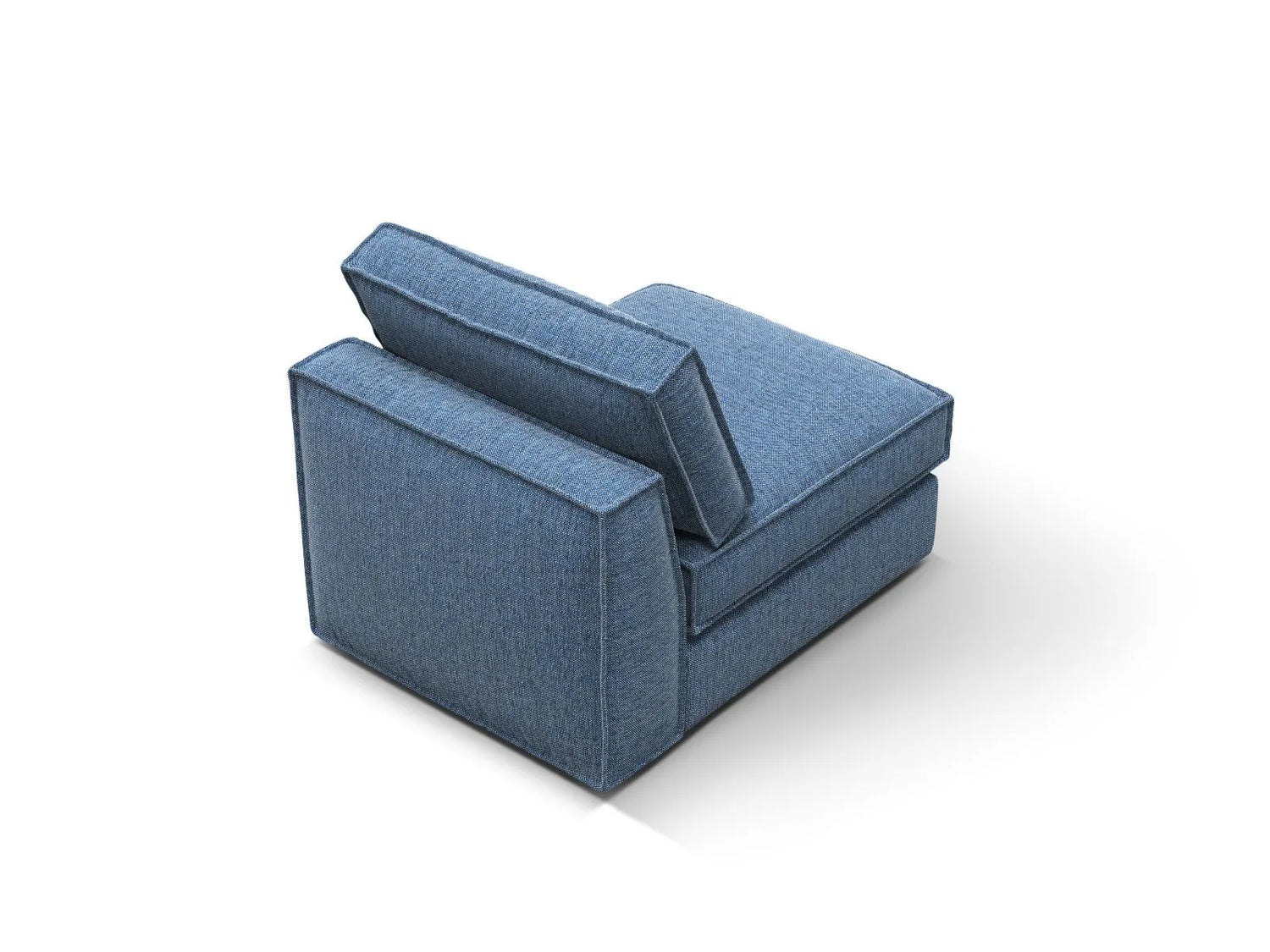 Pola Modulares 1-Sitzer Sofa aus Strukturierter Stoff in Dunkelblau (BABEL BLUE), 80x103x88 cm von Micadoni – Bild 4