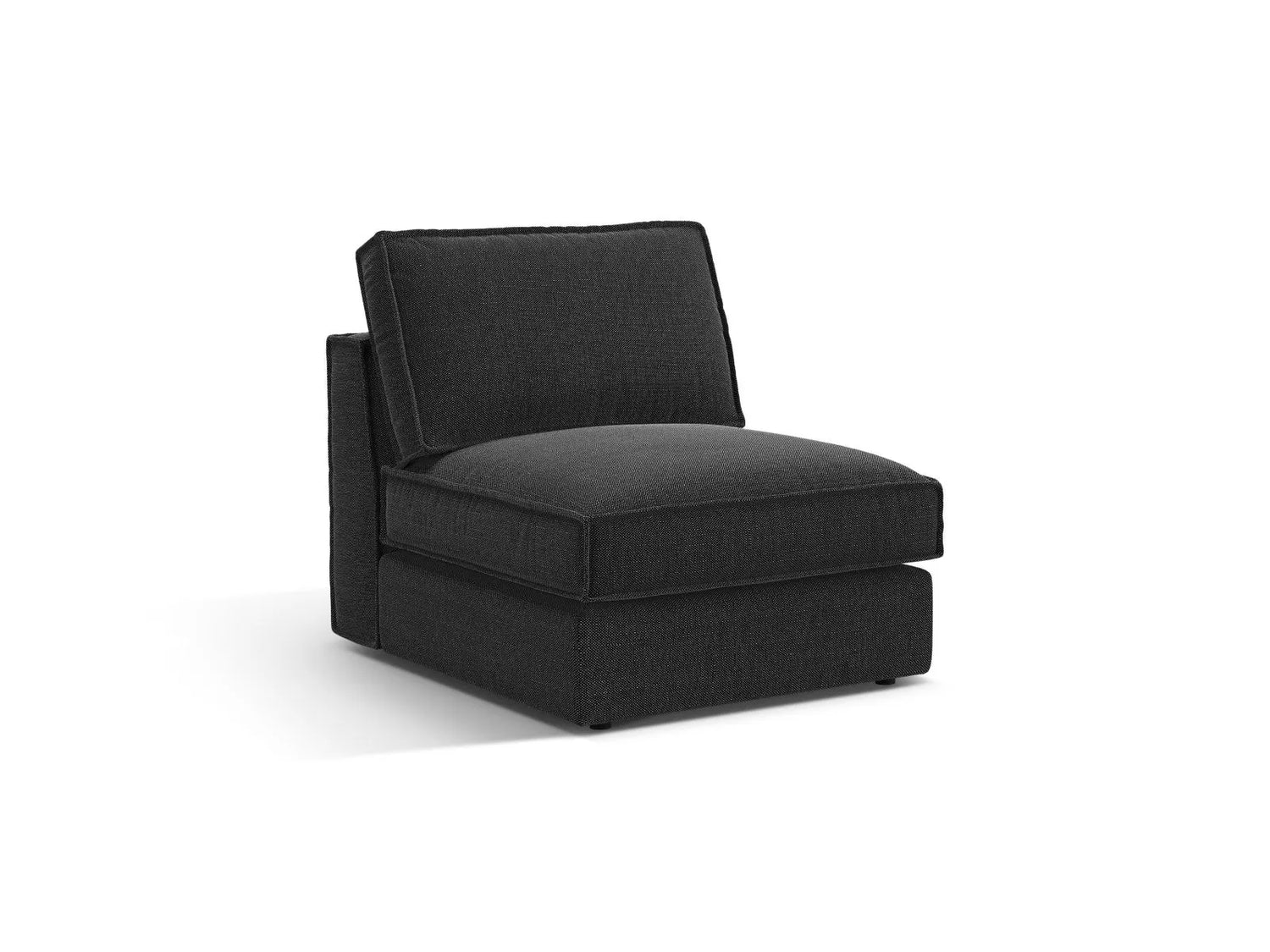 Pola Modulares 1-Sitzer Sofa aus Strukturierter Stoff in Schwarz (BABEL BLACK), 80x103x88 cm von Micadoni – Bild 3