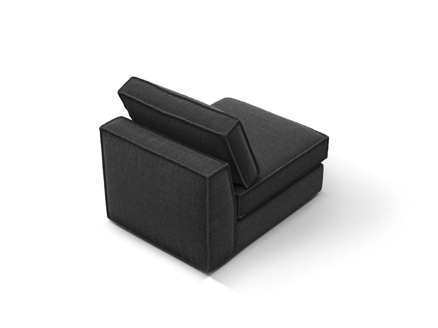 Pola Modulares 1-Sitzer Sofa aus Strukturierter Stoff in Schwarz (BABEL BLACK), 80x103x88 cm von Micadoni – Bild 4