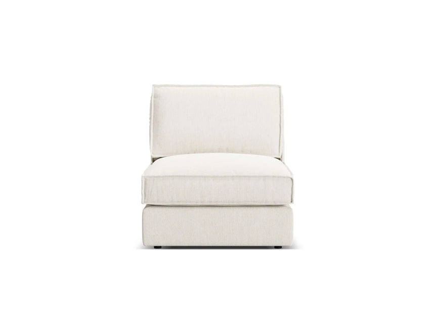 Pola Modulares 1-Sitzer Sofa aus Strukturierter Stoff in Weiß (BABEL WHITE), 80x103x88 cm von Micadoni – Bild 1
