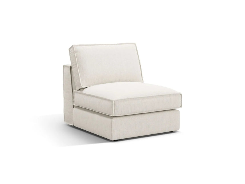Pola Modulares 1-Sitzer Sofa aus Strukturierter Stoff in Weiß (BABEL WHITE), 80x103x88 cm von Micadoni – Bild 3
