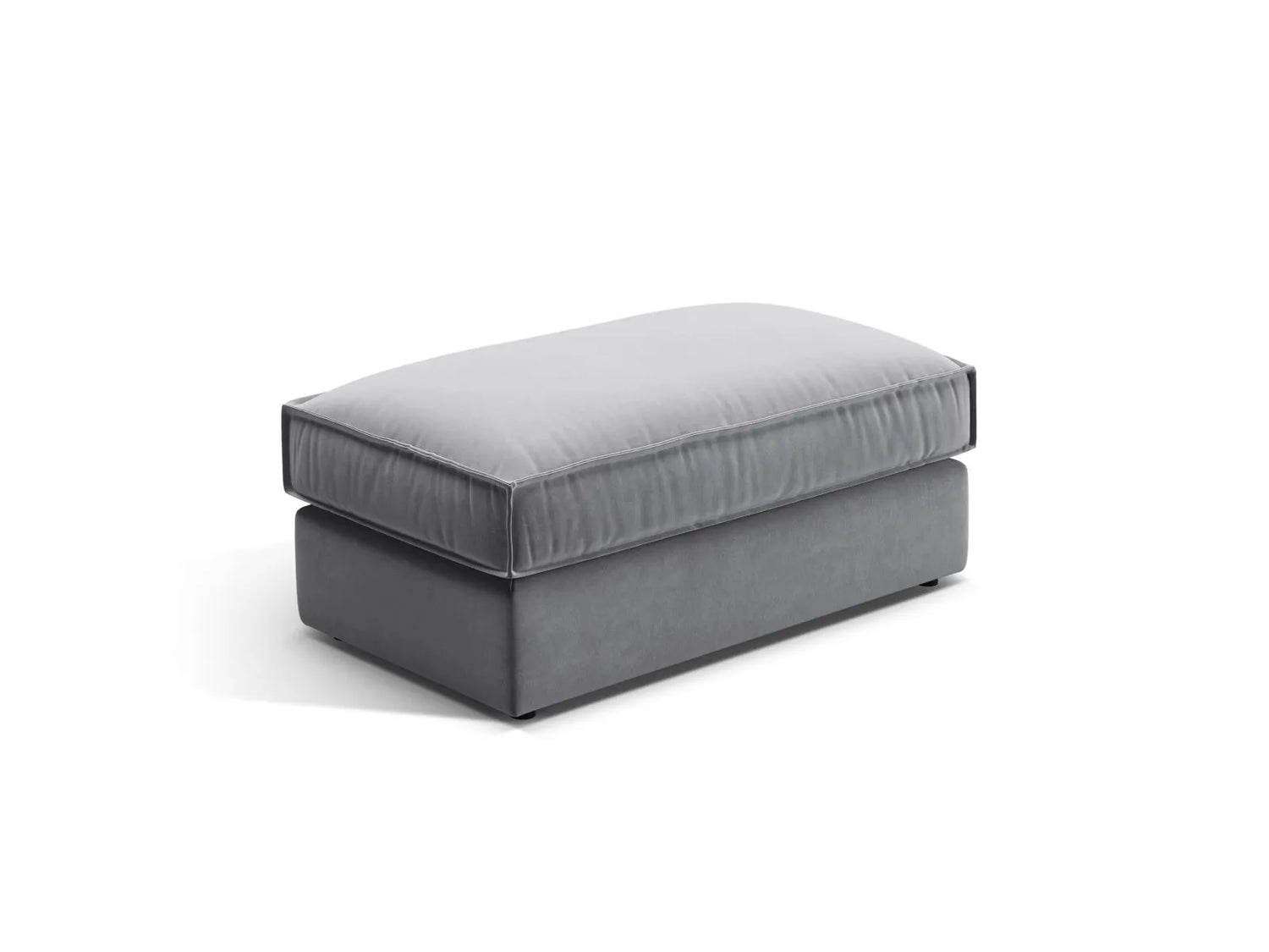 Pola Pouf aus Samt in Grau (Salvador 17), 103x54 cm von Micadoni – Bild 1