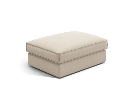 Pola Pouf aus Strukturierter Stoff in Beige (BABEL TOFFEE), 103x78 cm von Micadoni – Bild 1