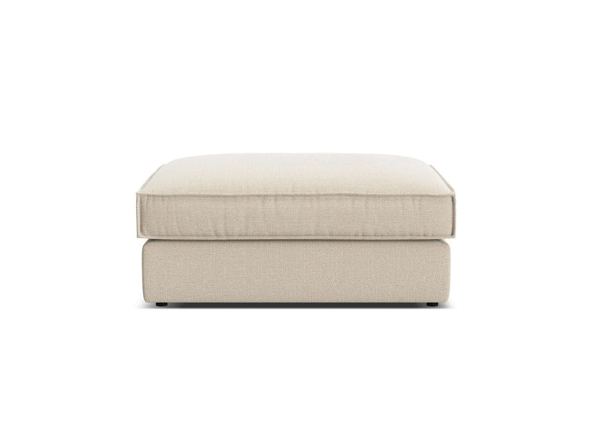 Pola Pouf aus Strukturierter Stoff in Beige (BABEL TOFFEE), 103x78 cm von Micadoni – Bild 3