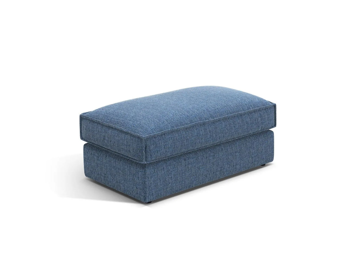 Pola Pouf aus Strukturierter Stoff in Dunkelblau (BABEL BLUE), 103x54 cm von Micadoni – Bild 1