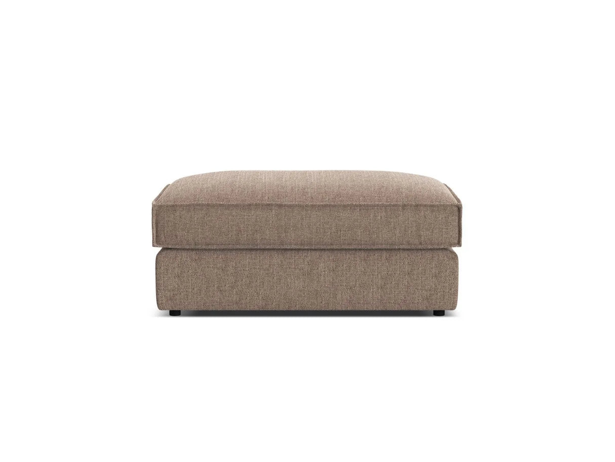 Pola Pouf aus Strukturierter Stoff in Hellbraun (BABEL TAUPE), 103x54 cm von Micadoni – Bild 3