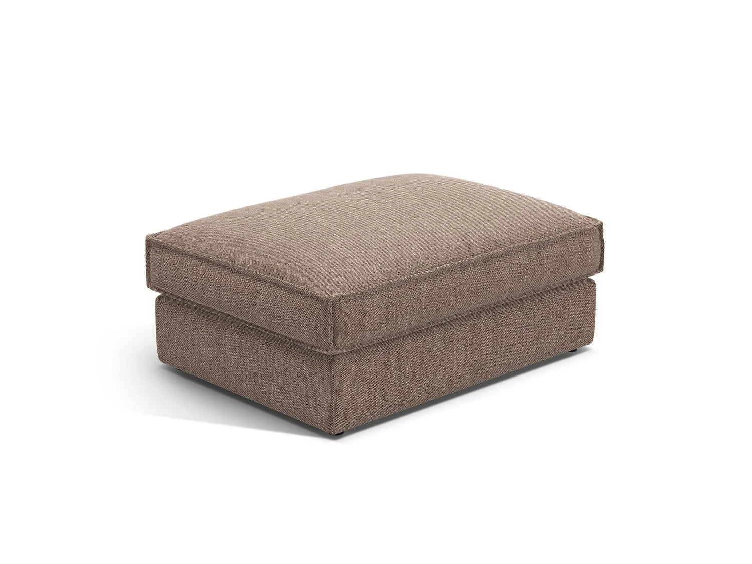 Pola Pouf aus Strukturierter Stoff in Hellbraun (BABEL TAUPE), 103x78 cm von Micadoni – Bild 1