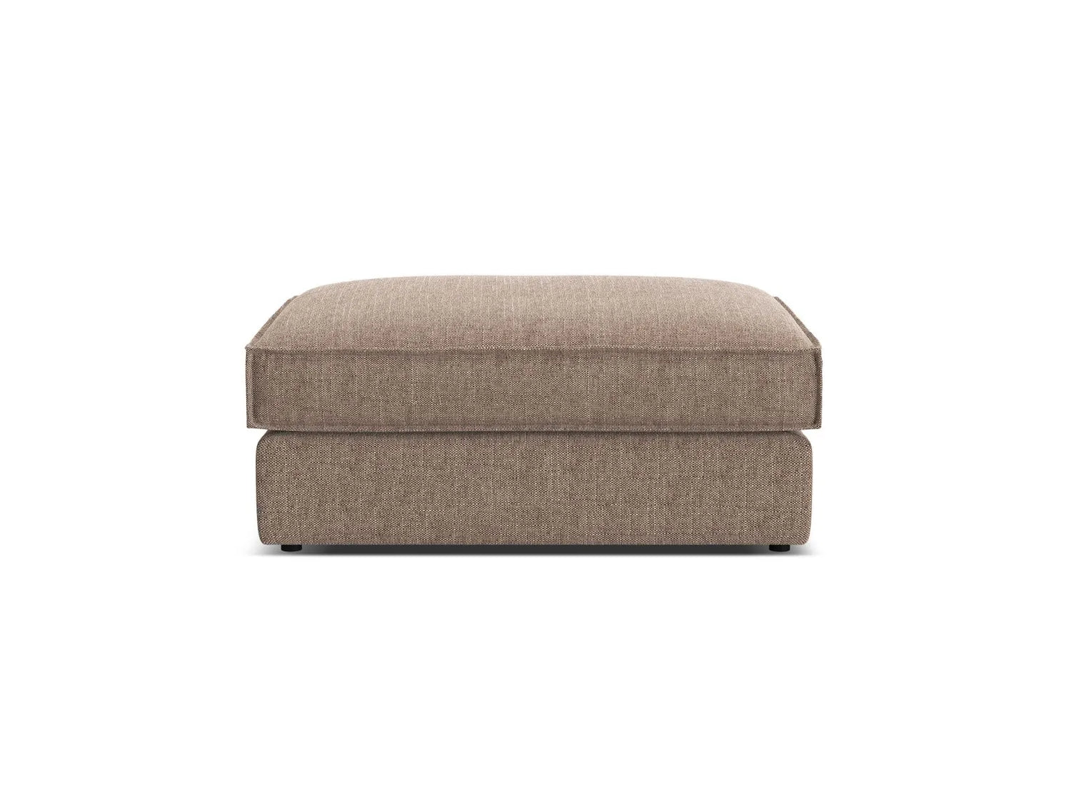 Pola Pouf aus Strukturierter Stoff in Hellbraun (BABEL TAUPE), 103x78 cm von Micadoni – Bild 3