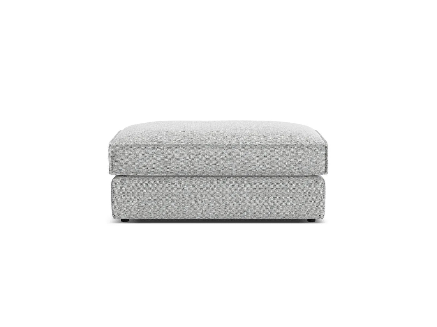 Pola Pouf aus Strukturierter Stoff in Hellgrau (BABEL LIGHT GREY), 103x54 cm von Micadoni – Bild 3