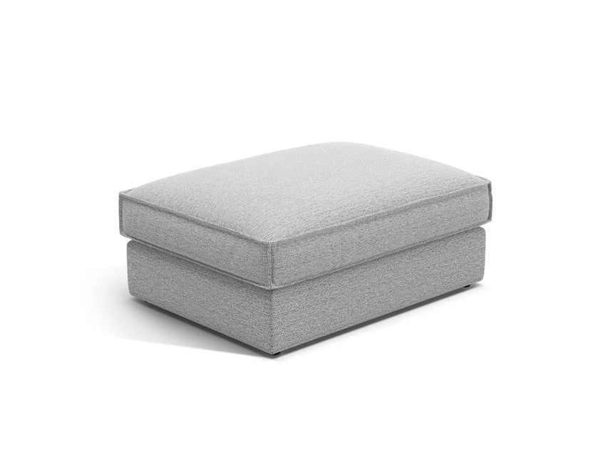 Pola Pouf aus Strukturierter Stoff in Hellgrau (BABEL LIGHT GREY), 103x78 cm von Micadoni – Bild 1