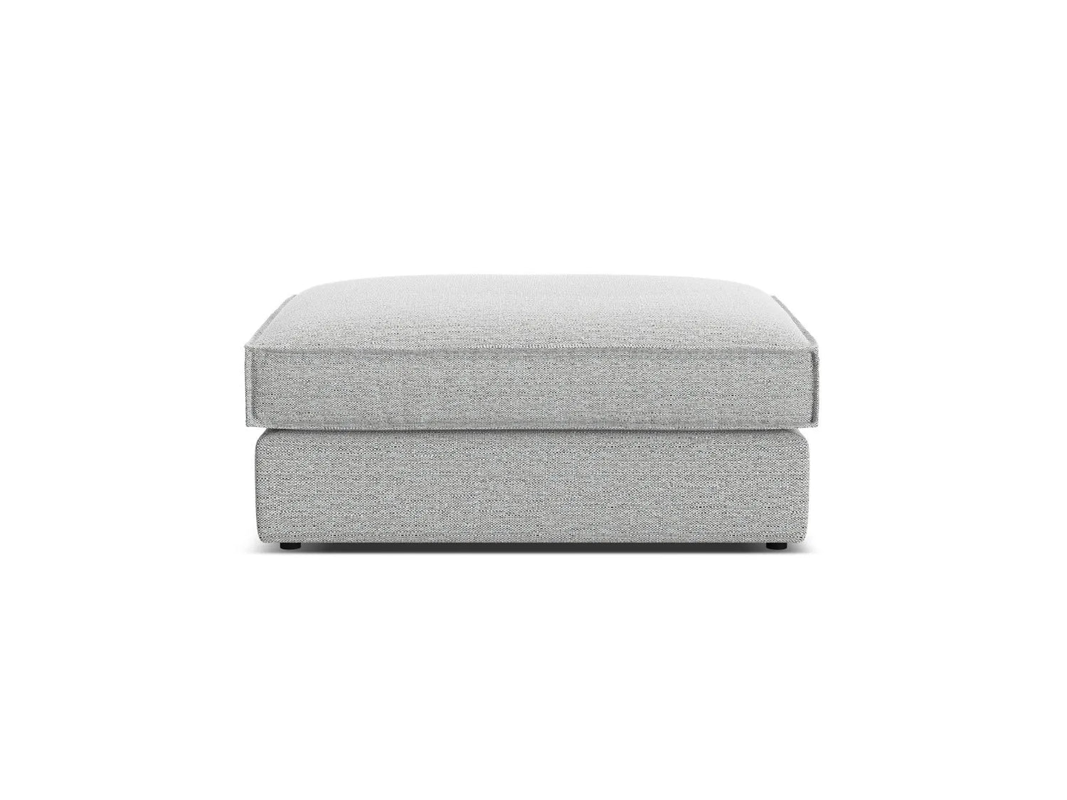 Pola Pouf aus Strukturierter Stoff in Hellgrau (BABEL LIGHT GREY), 103x78 cm von Micadoni – Bild 3