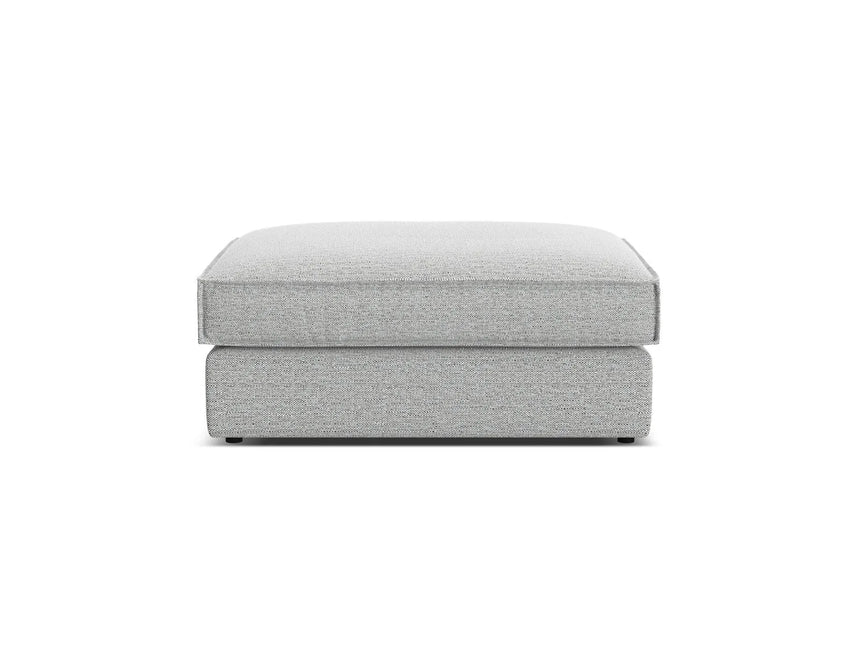 Pola Pouf aus Strukturierter Stoff in Hellgrau (BABEL LIGHT GREY), 103x78 cm von Micadoni – Bild 3