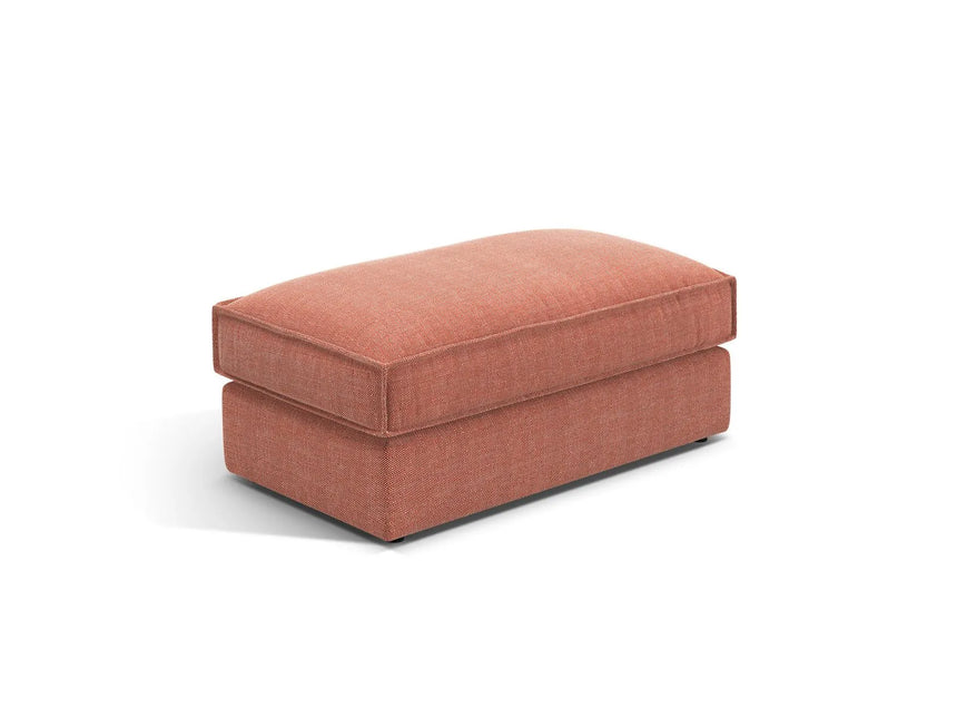 Pola Pouf aus Strukturierter Stoff in Red (BABEL RED), 103x54 cm von Micadoni – Bild 1