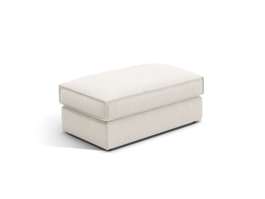 Pola Pouf aus Strukturierter Stoff in Weiß (BABEL WHITE), 103x54 cm von Micadoni – Bild 1