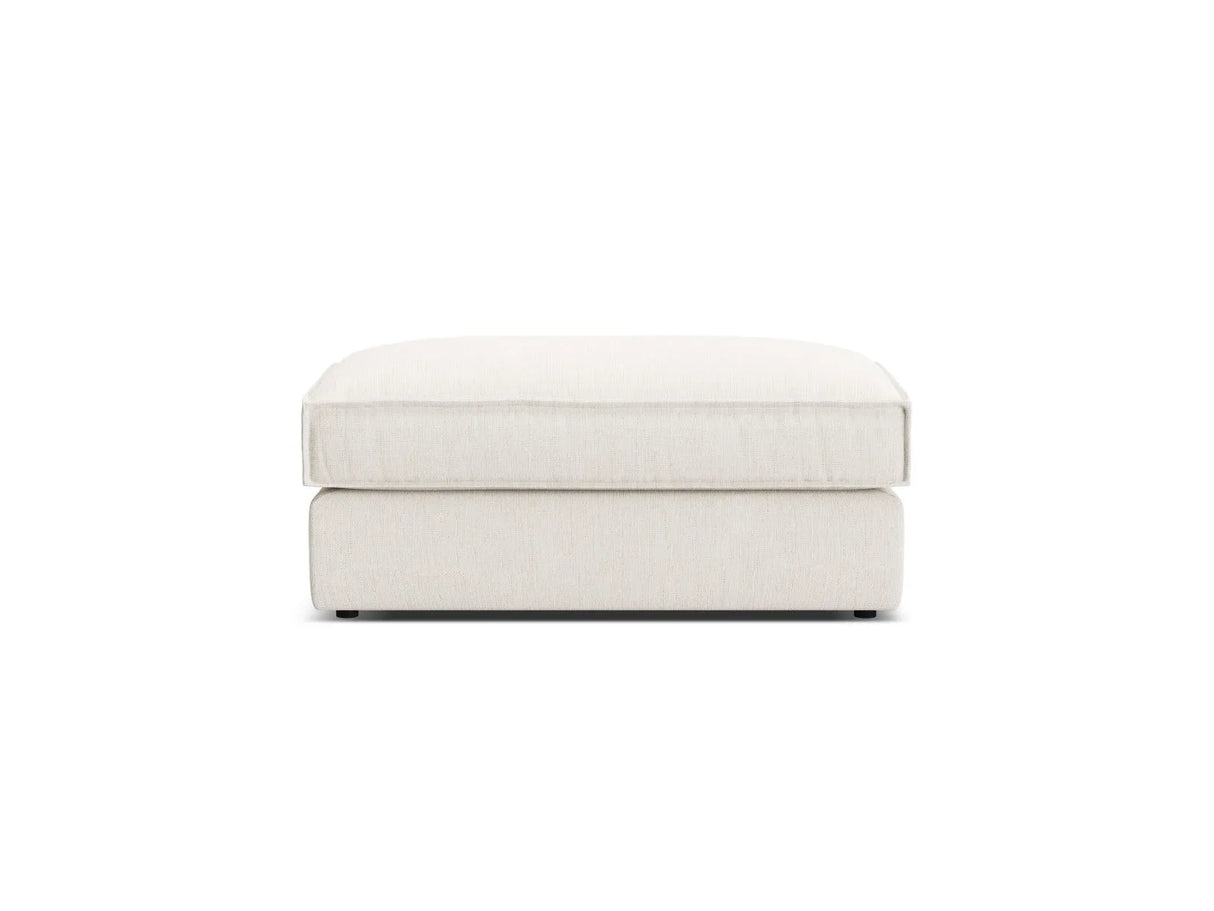 Pola Pouf aus Strukturierter Stoff in Weiß (BABEL WHITE), 103x54 cm von Micadoni – Bild 3