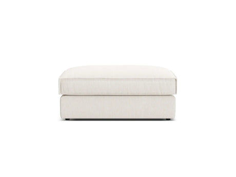 Pola Pouf aus Strukturierter Stoff in Weiß (BABEL WHITE), 103x54 cm von Micadoni – Bild 3