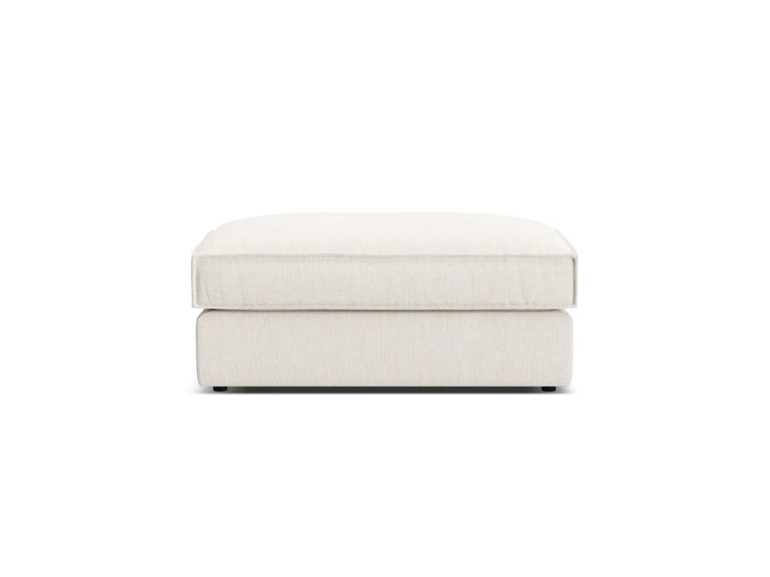Pola Pouf aus Strukturierter Stoff in Weiß (BABEL WHITE), 103x54 cm von Micadoni – Bild 3