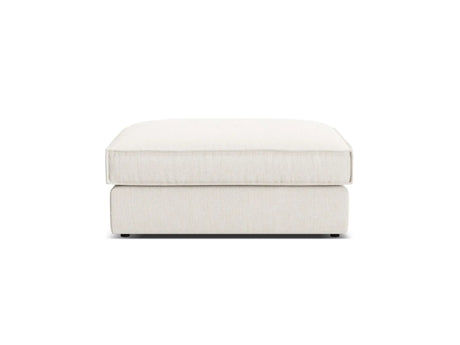 Pola Pouf aus Strukturierter Stoff in Weiß (BABEL WHITE), 103x78 cm von Micadoni – Bild 3