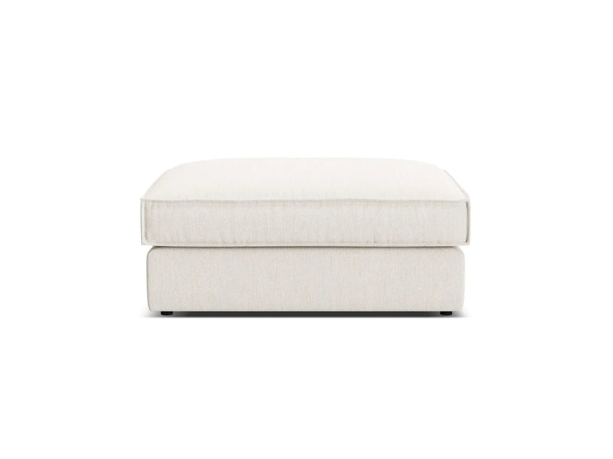 Pola Pouf aus Strukturierter Stoff in Weiß (BABEL WHITE), 103x78 cm von Micadoni – Bild 3